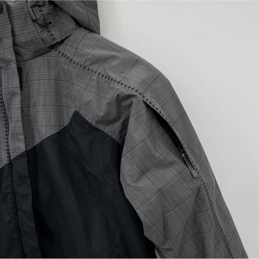 Columbia Omni-Tech Interchange Jacket Women S Grey Black Grid‎ Waterproof